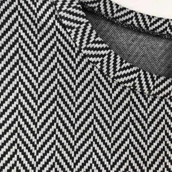 Piphany Black White Chevron Sleeveless Mini Dress Medium - Picture 2 of 5